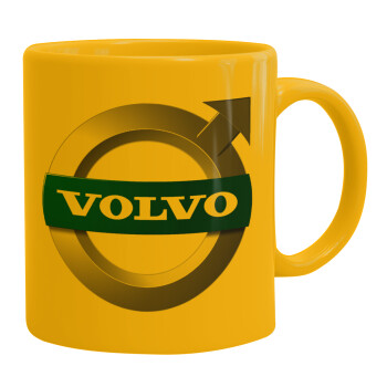 VOLVO, Ceramic coffee mug yellow, 330ml (1pcs)