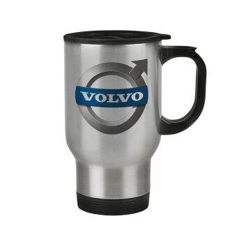 VOLVO, Stainless steel travel mug with lid, double wall 450ml