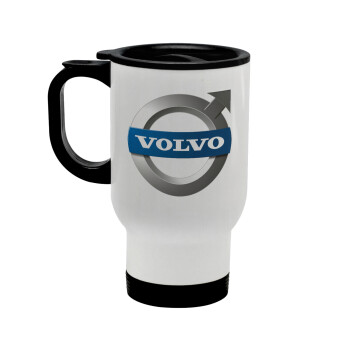 VOLVO, Stainless steel travel mug with lid, double wall white 450ml