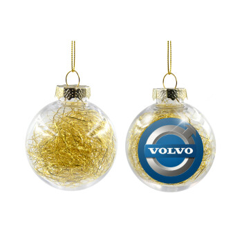 VOLVO, Χριστουγεννιάτικη μπάλα δένδρου διάφανη με χρυσό γέμισμα 8cm