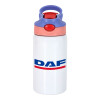 DAF, Παιδικό παγούρι θερμό, ανοξείδωτο, με καλαμάκι ασφαλείας, ροζ/μωβ (350ml)