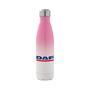 DAF, Μεταλλικό παγούρι θερμός Ροζ/Λευκό (Stainless steel), διπλού τοιχώματος, 500ml