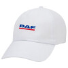 DAF, Καπέλο ενηλίκων Jockey Λευκό (snapback, 5-φύλλο, unisex)