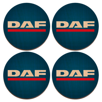 DAF, ΣΕΤ x4 Σουβέρ ξύλινα στρογγυλά plywood (9cm)