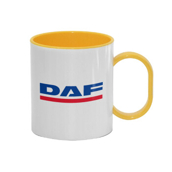 DAF, Κούπα (πλαστική) (BPA-FREE) Polymer Κίτρινη για παιδιά, 330ml
