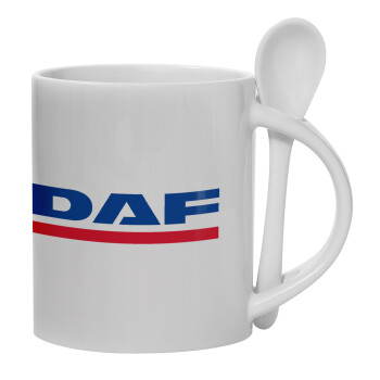 DAF, Ceramic coffee mug with Spoon, 330ml (1pcs)