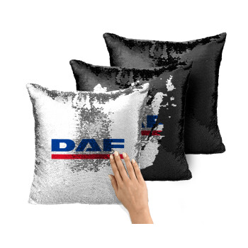 DAF, Μαξιλάρι καναπέ Μαγικό Μαύρο με πούλιες 40x40cm περιέχεται το γέμισμα