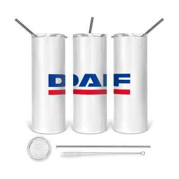 DAF, 360 Eco friendly stainless steel tumbler 600ml, with metal straw & cleaning brush