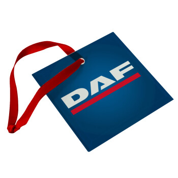 DAF, Christmas ornament, glass square ornament 9x9cm