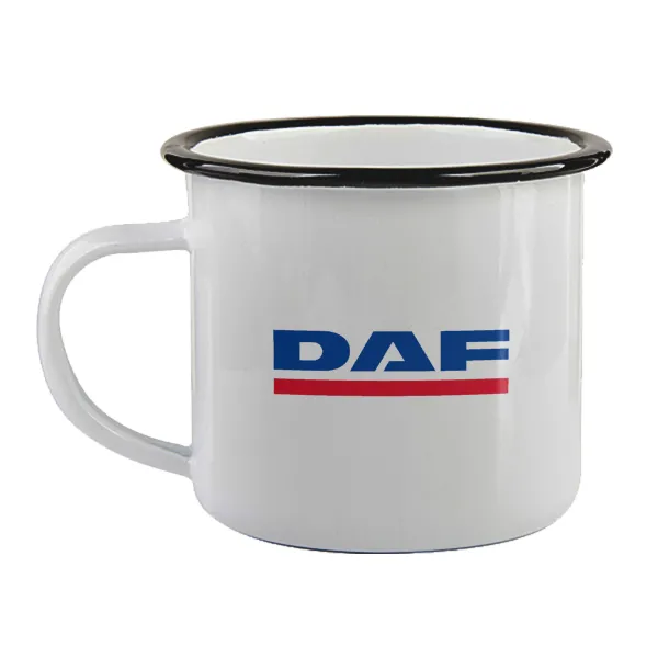 DAF — Enamel mug with black rim, 360ml