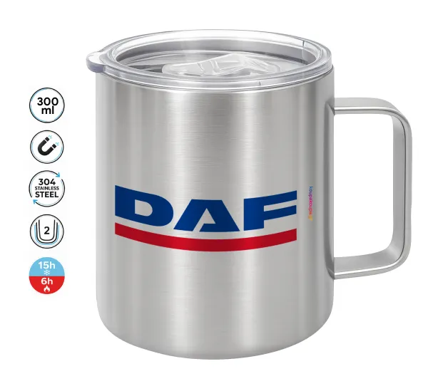 DAF — Double-walled stainless steel mug 300ml with temperature-retaining lid