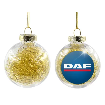 DAF, Transparent Christmas tree ball ornament with gold filling 8cm
