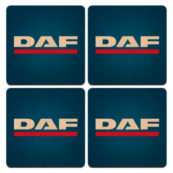 DAF, ΣΕΤ x4 Σουβέρ ξύλινα τετράγωνα plywood (9cm)