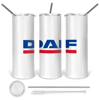 DAF, Tumbler stainless steel 600ml, with metal straw & cleaning brush