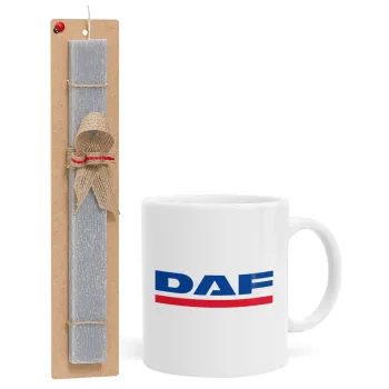 DAF, Easter Set, Ceramic Cup (330ml) & Easter aromatic flat candle (30cm) (GRAY)