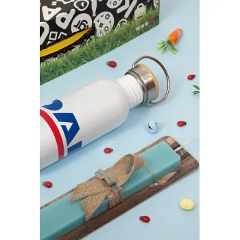 DAF, Πασχαλινή Λαμπάδα με παγούρι μεταλλικό (620ml, stainless steel) & κερί αρωματικό πλακέ (30cm) (ΤΙΡΚΟΥΑΖ)