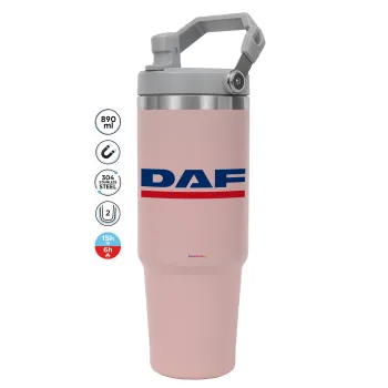 DAF, Pink color, 890ml (30oz) stainless Steel Tumbler with Handle