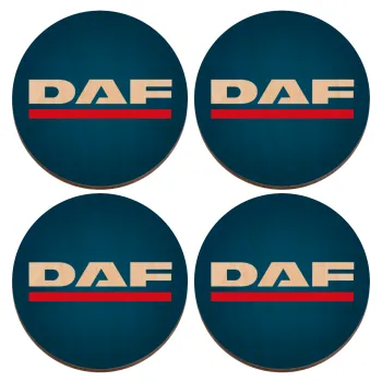 DAF, ΣΕΤ x4 Σουβέρ ξύλινα στρογγυλά plywood (9cm)