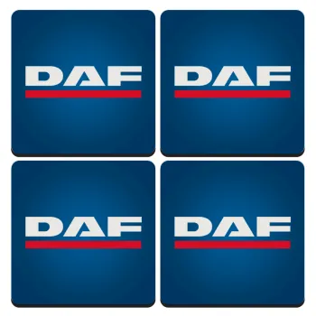 DAF, ΣΕΤ 4 Σουβέρ ξύλινα τετράγωνα (9cm)
