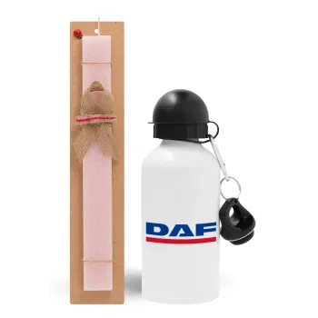 DAF, Easter Set, metallic aluminum bottle (500ml) & aromatic flat Easter candle (30cm) (PINK)