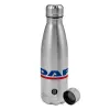 Metallic water bottle, stainless steel, 750ml