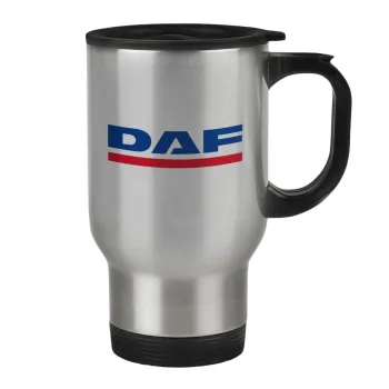 DAF, Stainless steel travel mug with lid, double wall 450ml