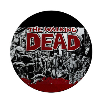 The walking dead comic drawing zombie, Επιφάνεια κοπής γυάλινη στρογγυλή (30cm)