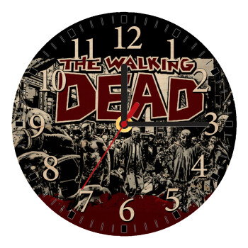The walking dead comic drawing zombie, Ρολόι τοίχου ξύλινο plywood (20cm)