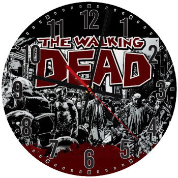 The walking dead comic drawing zombie, Ρολόι τοίχου ξύλινο (30cm)