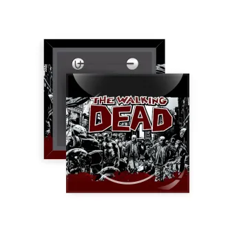 The walking dead comic drawing zombie, Κονκάρδα παραμάνα τετράγωνη 5x5cm
