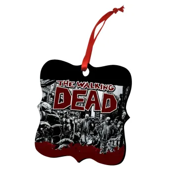 The walking dead comic drawing zombie, Στολίδι Χριστουγεννιάτικο στολίδι polygon ξύλινο 7.5cm