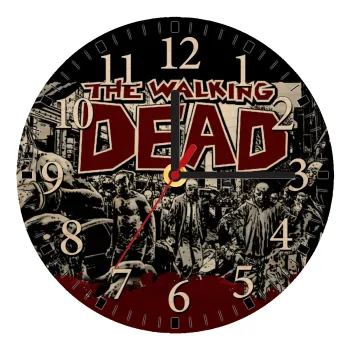 The walking dead comic drawing zombie, Ρολόι τοίχου ξύλινο plywood (20cm)