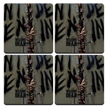 The walking dead hands, ΣΕΤ 4 Σουβέρ ξύλινα τετράγωνα (9cm)
