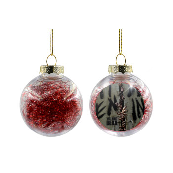 The walking dead hands, Χριστουγεννιάτικη μπάλα δένδρου διάφανη με κόκκινο γέμισμα 8cm
