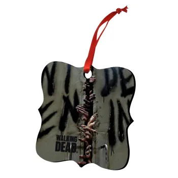 The walking dead hands, Στολίδι Χριστουγεννιάτικο στολίδι polygon ξύλινο 7.5cm