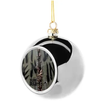 The walking dead hands, Silver 8cm Christmas tree ball ornament