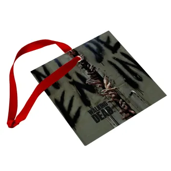 The walking dead hands, Christmas ornament, glass square ornament 9x9cm
