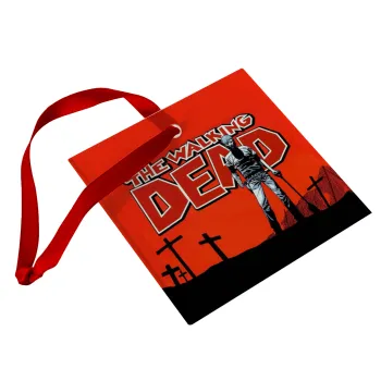 The Walking Dead, Στολίδι Χριστουγεννιάτικο στολίδι γυάλινο τετράγωνο 9x9cm