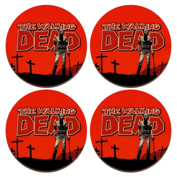 The Walking Dead, ΣΕΤ x4 Σουβέρ ξύλινα στρογγυλά plywood (9cm)