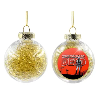 The Walking Dead, Transparent Christmas tree ball ornament with gold filling 8cm