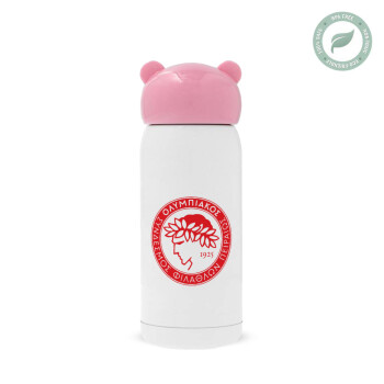 Ολυμπιακός, Ροζ ανοξείδωτο παγούρι θερμό (Stainless steel), 320ml