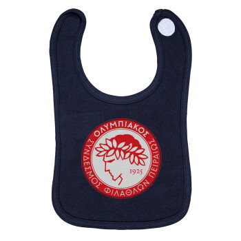 Ολυμπιακός, Σαλιάρα με Σκρατς 100% Organic Cotton Μπλε (0-18 months)