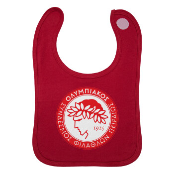 Ολυμπιακός, Σαλιάρα με Σκρατς Κόκκινη 100% Organic Cotton (0-18 months)