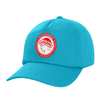 Ολυμπιακός, Adult Baseball Cap, 100% Cotton, Blue (COTTON, ADULT, UNISEX, ONE SIZE)
