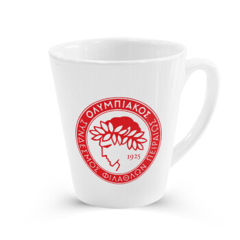 Ολυμπιακός, Κούπα κωνική Latte Λευκή, κεραμική, 300ml