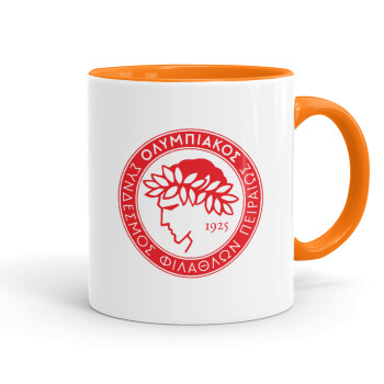 Ολυμπιακός, Mug colored orange, ceramic, 330ml