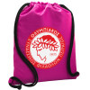 Backpack pouch GYMBAG Fuchsia, with pocket (40x48cm) & thick cords