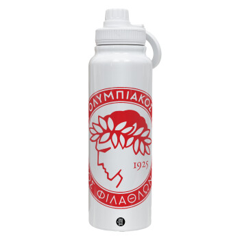 Ολυμπιακός, 1L Stainless Steel Thermal Bottle with Phone Holder & Double Wall Insulation