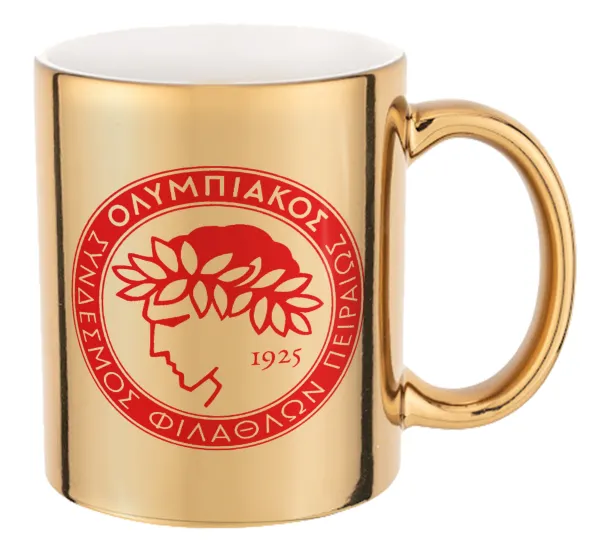 Ολυμπιακός — Mug ceramic, gold mirror, 330ml