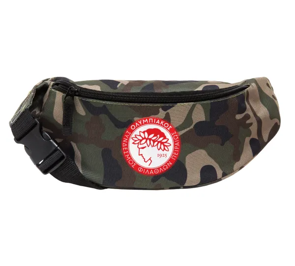 Ολυμπιακός — Unisex waist bag (banana) in Jungle camouflage color with 2 pockets